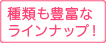 種類も豊富なラインナップ！