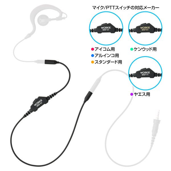 画像1: WORKIE（ワーキー）セパレートイヤホンマイク用PTT（送信）スイッチ (1)